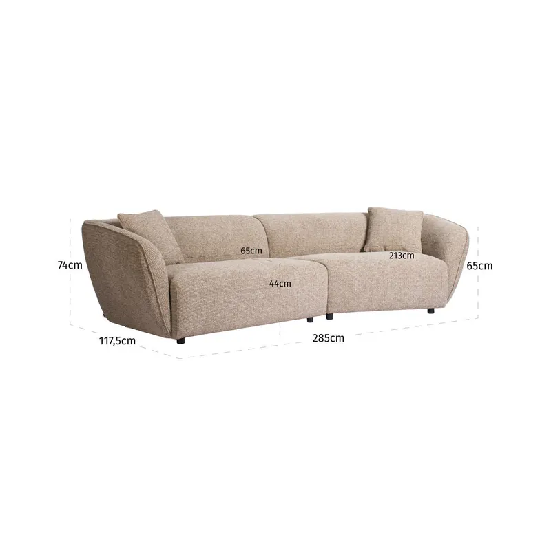Sofa Armand Natural blockweave von Richmond Interiors, Maßzeichnung 13