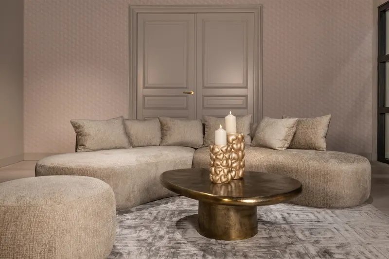 Couchtisch Pulitzer, Goldfarben, gebürstet von Richmond Interiors, Wohnbeispiel 9, im Wohnraum