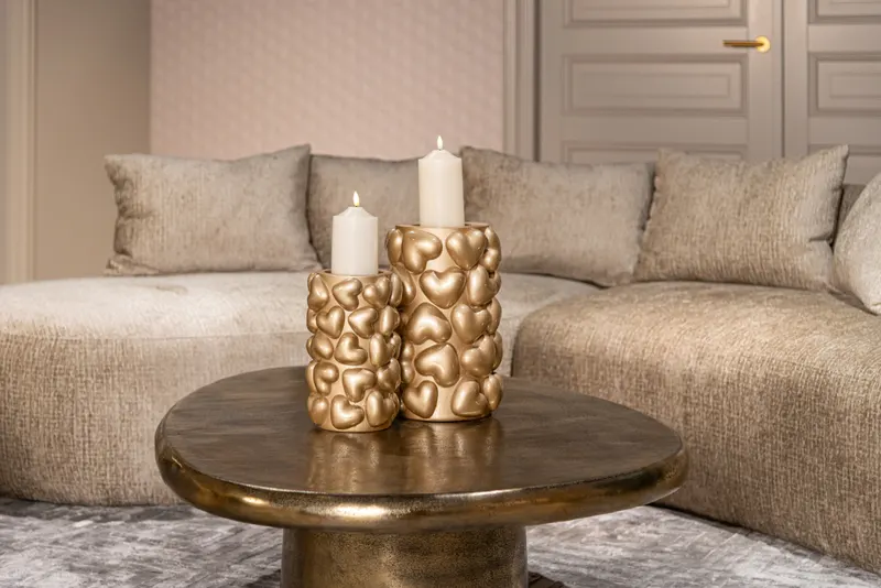 Couchtisch Pulitzer, Goldfarben, gebürstet von Richmond Interiors, Wohnbeispiel 6, im Wohnraum