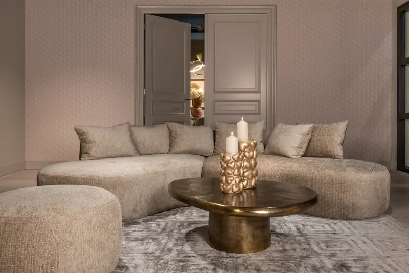 Couchtisch Pulitzer, Goldfarben, gebürstet von Richmond Interiors, Wohnbeispiel 7, im Wohnraum