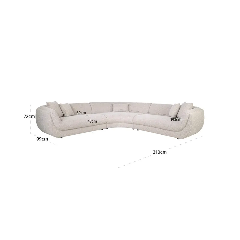 Sofa Gianelle, Natural chunky von Richmond Interiors, Maßzeichnung 9