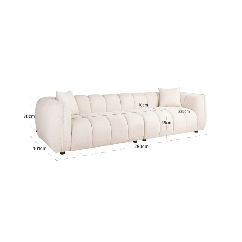 Sofa Jezebel, Cream fancy von Richmond Interiors, Maßzeichnung 14