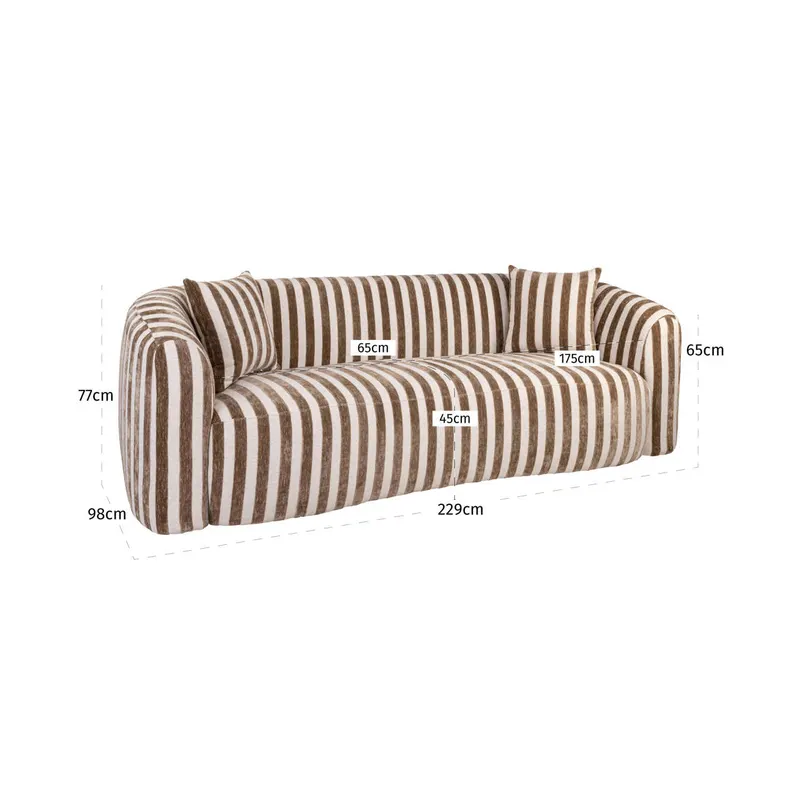 Sofa Luxandra, Stripes sand von Richmond Interiors, Maßzeichnung 10