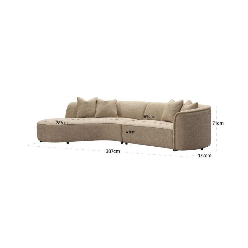 Sofa Romero, Sand tweed, links von Richmond Interiors, Maßzeichnung 6