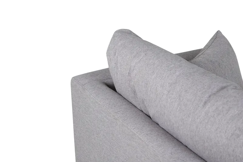 Sofia Sessel mit bezogener Rückseite in Grau, Gestell Schwarz, Polyester, Ansicht 6