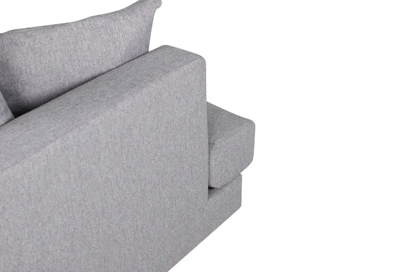 Sofia Sessel mit bezogener Rückseite in Grau, Gestell Schwarz, Polyester, Ansicht 7