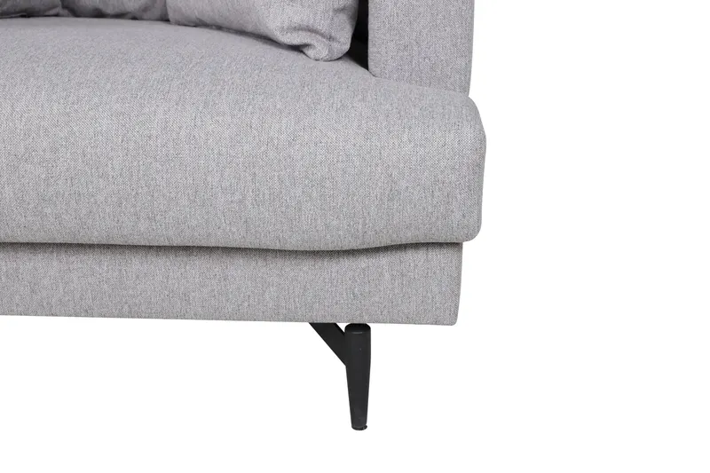 Sofia Sessel mit bezogener Rückseite in Grau, Gestell Schwarz, Polyester, Ansicht 8