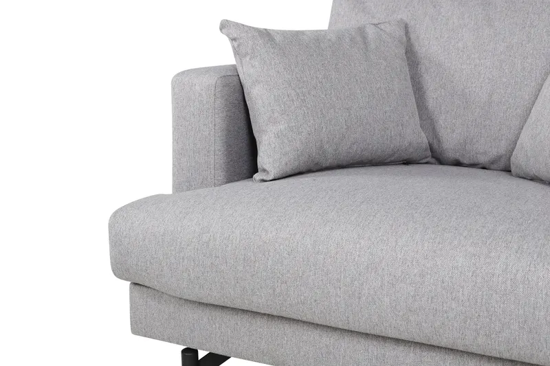 Sofia Sessel mit bezogener Rückseite in Grau, Gestell Schwarz, Polyester, Ansicht 9