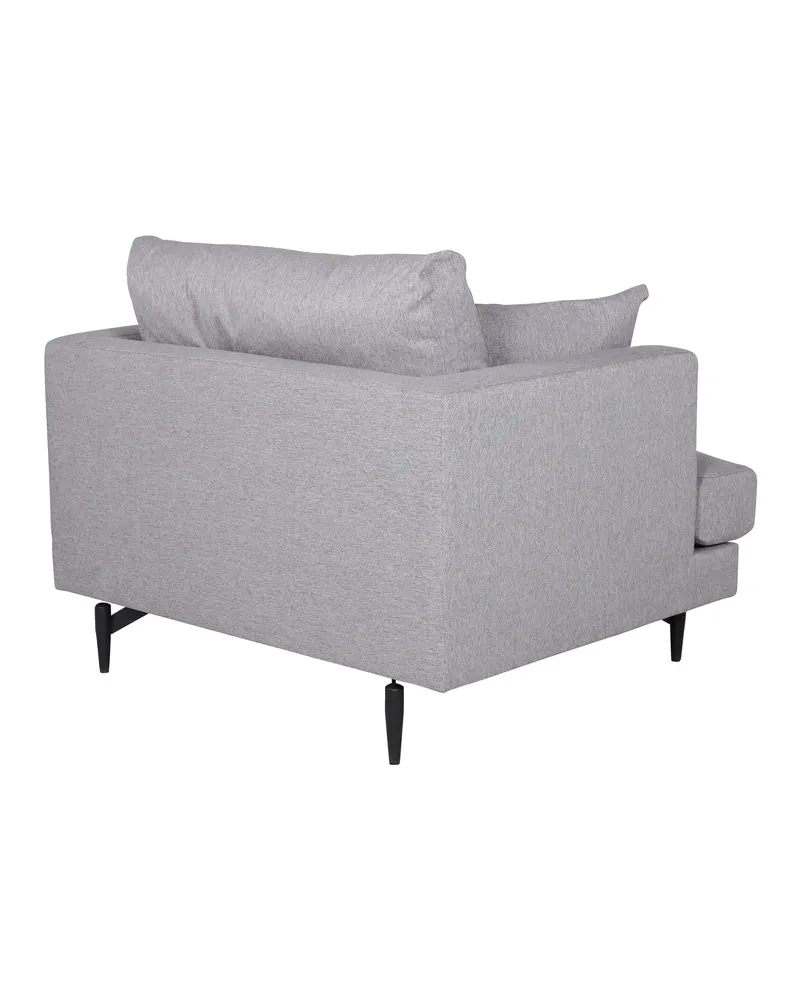 Sofia Sessel mit bezogener Rückseite in Grau, Gestell Schwarz, Polyester, Ansicht 4