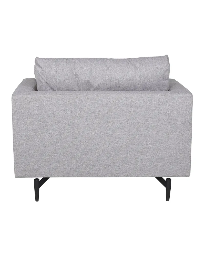 Sofia Sessel mit bezogener Rückseite in Grau, Gestell Schwarz, Polyester, Ansicht 5