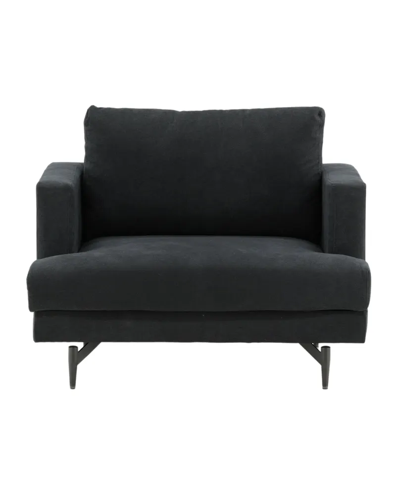 Sofia Sessel mit bezogener Rückseite in Schwarz, Polyester, Ansicht 1