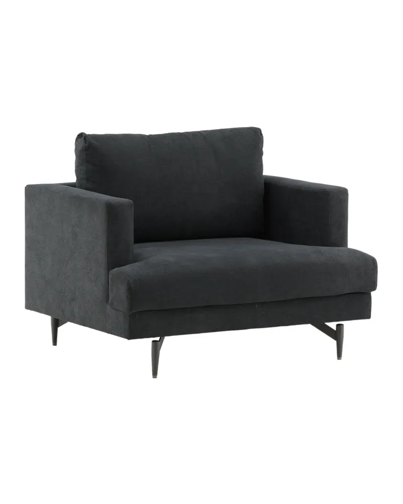 Sofia Sessel mit bezogener Rückseite in Schwarz, Polyester, Ansicht 2