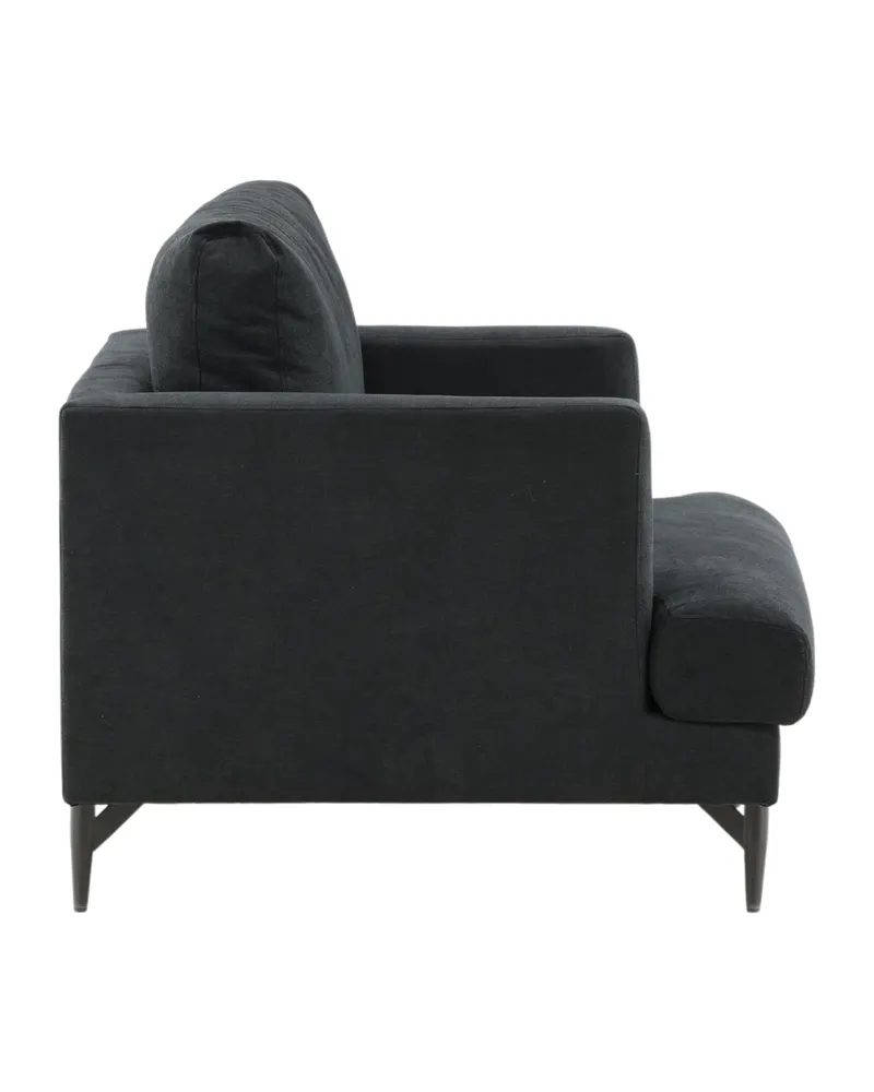 Sofia Sessel mit bezogener Rückseite in Schwarz, Polyester, Ansicht 3