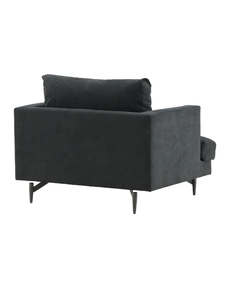Sofia Sessel mit bezogener Rückseite in Schwarz, Polyester, Ansicht 4