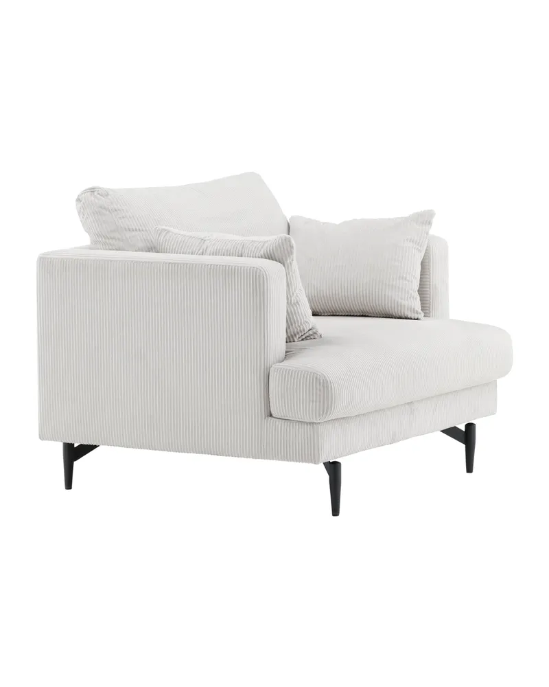 Sofia Sessel mit bezogener Rückseite in Beige, Gestell Schwarz, Polyester-Cord, Ansicht 11
