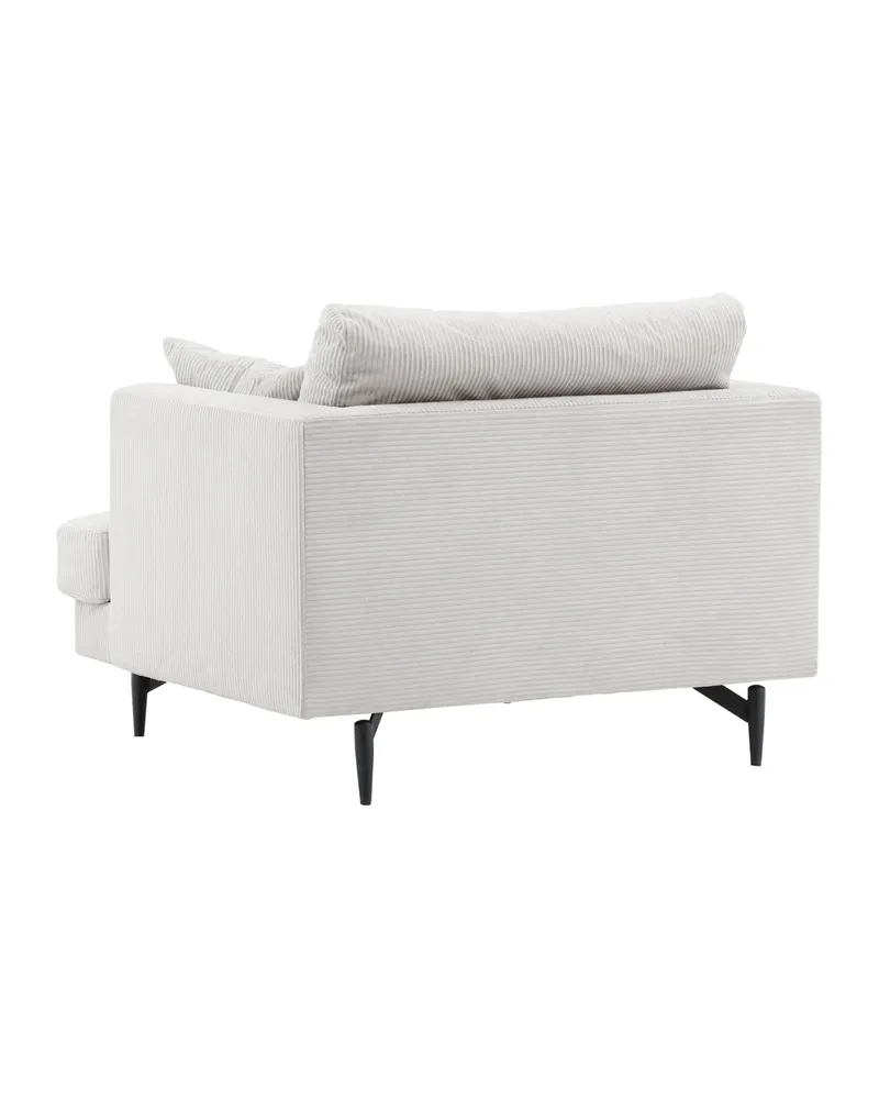 Sofia Sessel mit bezogener Rückseite in Beige, Gestell Schwarz, Polyester-Cord, Ansicht 6
