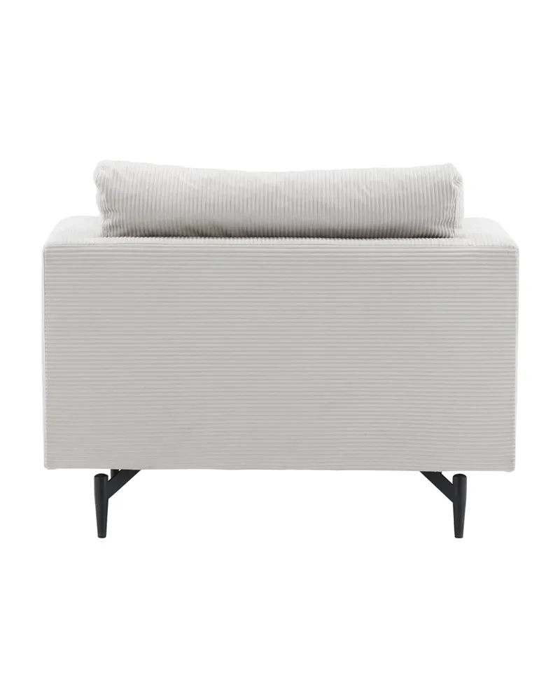 Sofia Sessel mit bezogener Rückseite in Beige, Gestell Schwarz, Polyester-Cord, Ansicht 7