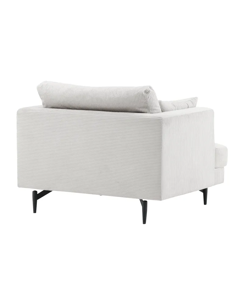 Sofia Sessel mit bezogener Rückseite in Beige, Gestell Schwarz, Polyester-Cord, Ansicht 8