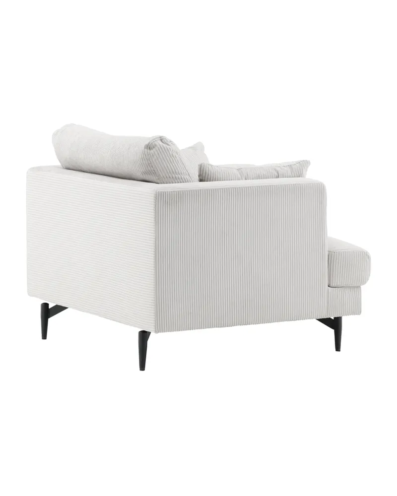 Sofia Sessel mit bezogener Rückseite in Beige, Gestell Schwarz, Polyester-Cord, Ansicht 9
