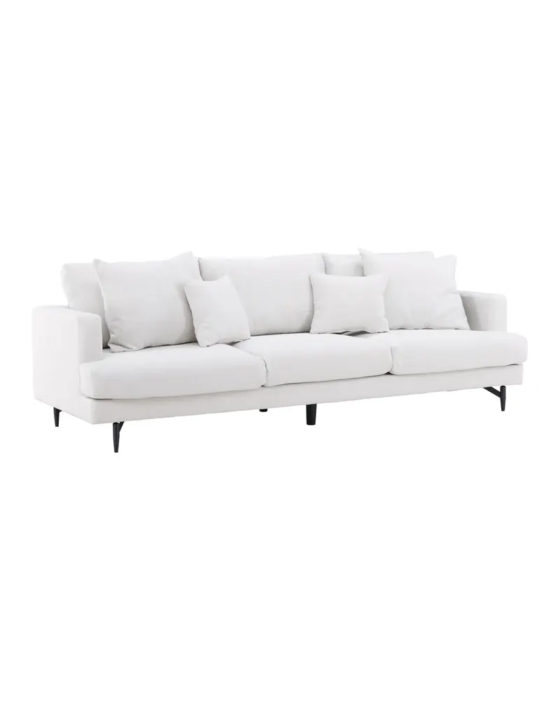 Sofia 3-Sitzer-Sofa mit abnehmbarem Bezug in Beige, Gestell Schwarz, Polyester, Ansicht 1
