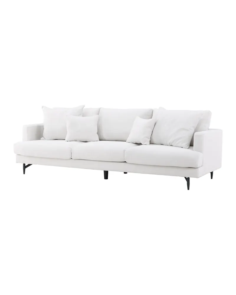 Sofia 3-Sitzer-Sofa mit abnehmbarem Bezug in Beige, Gestell Schwarz, Polyester, Ansicht 6
