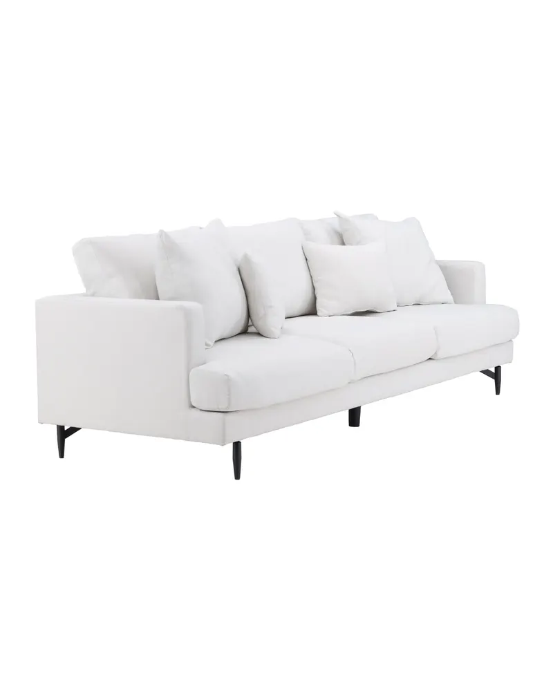 Sofia 3-Sitzer-Sofa mit abnehmbarem Bezug in Beige, Gestell Schwarz, Polyester, Ansicht 12