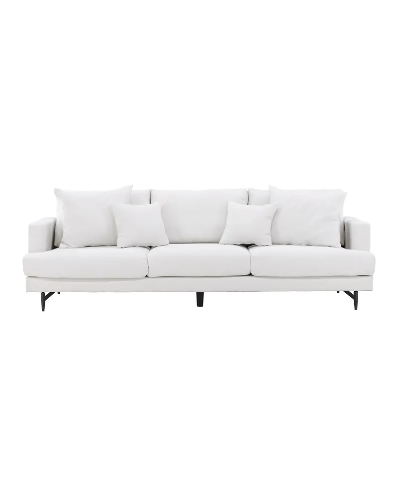 Sofia 3-Sitzer-Sofa mit abnehmbarem Bezug in Beige, Gestell Schwarz, Polyester, Ansicht 2