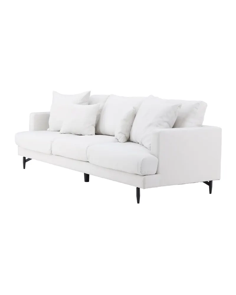 Sofia 3-Sitzer-Sofa mit abnehmbarem Bezug in Beige, Gestell Schwarz, Polyester, Ansicht 3