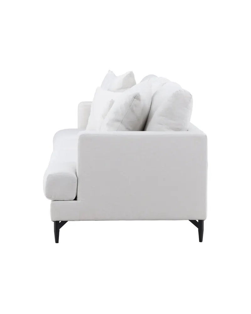 Sofia 3-Sitzer-Sofa mit abnehmbarem Bezug in Beige, Gestell Schwarz, Polyester, Ansicht 4