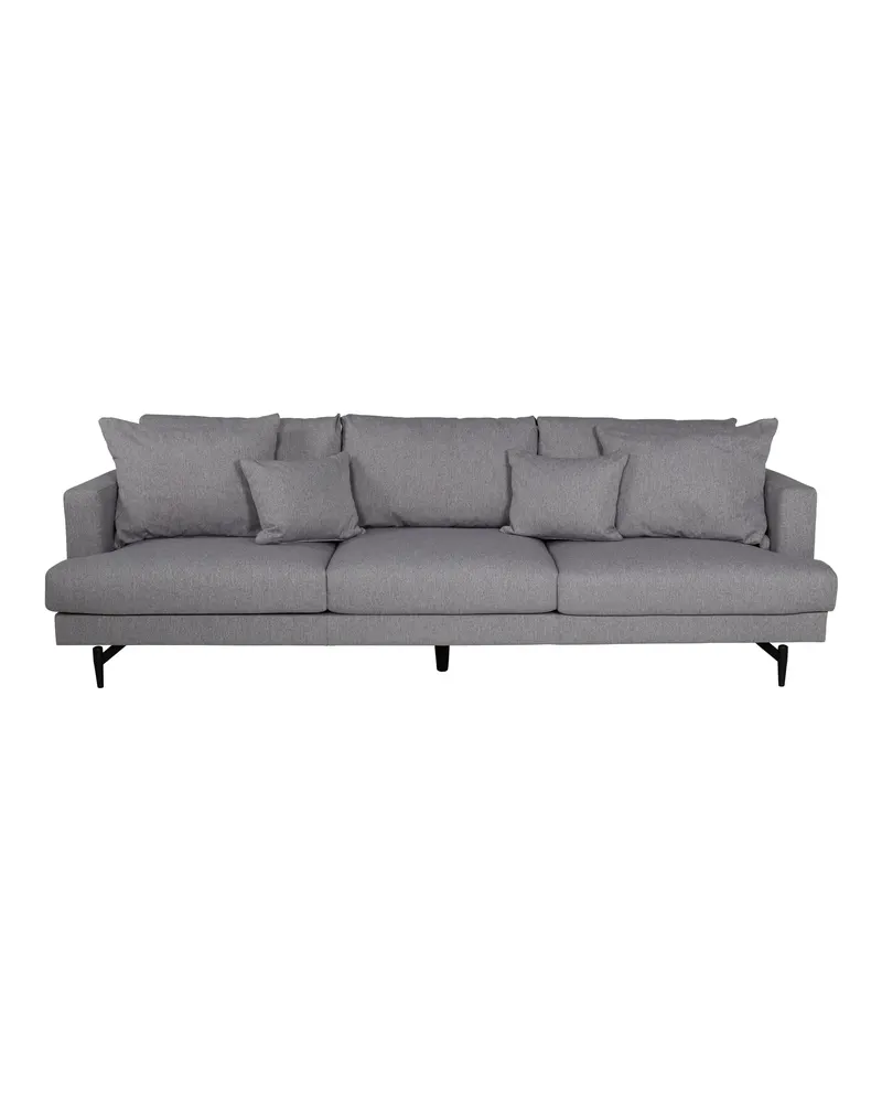 Sofia 3-Sitzer-Sofa mit abnehmbarem Bezug in Grau, Gestell Schwarz, Polyester, Ansicht 1