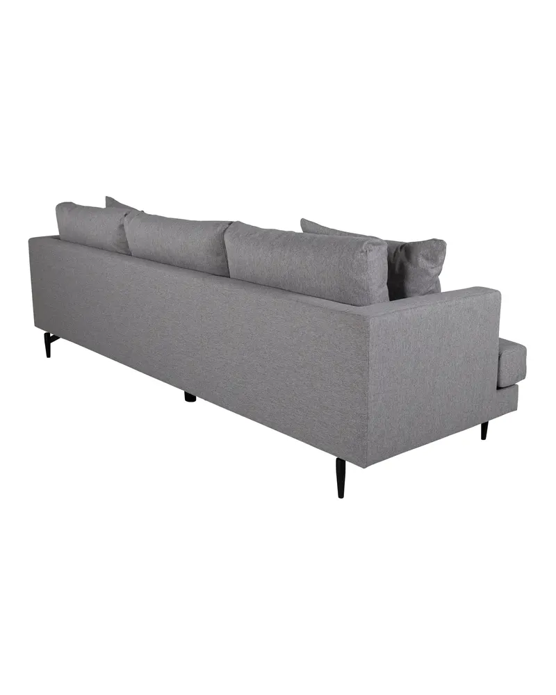 Sofia 3-Sitzer-Sofa mit abnehmbarem Bezug in Grau, Gestell Schwarz, Polyester, Ansicht 4