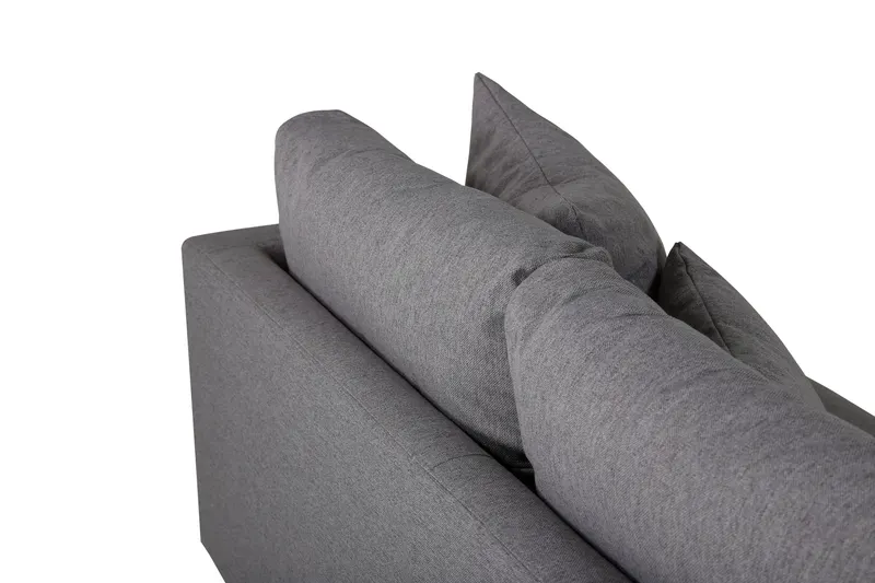 Sofia 3-Sitzer-Sofa mit abnehmbarem Bezug in Grau, Gestell Schwarz, Polyester, Ansicht 5