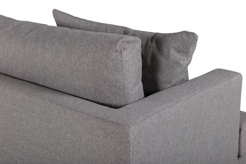 Sofia 3-Sitzer-Sofa mit abnehmbarem Bezug in Grau, Gestell Schwarz, Polyester, Ansicht 6