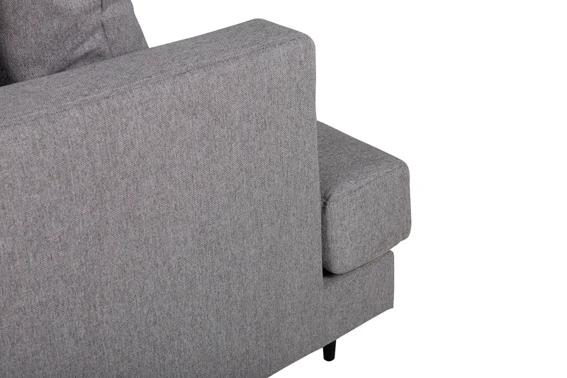 Sofia 3-Sitzer-Sofa mit abnehmbarem Bezug in Grau, Gestell Schwarz, Polyester, Ansicht 7