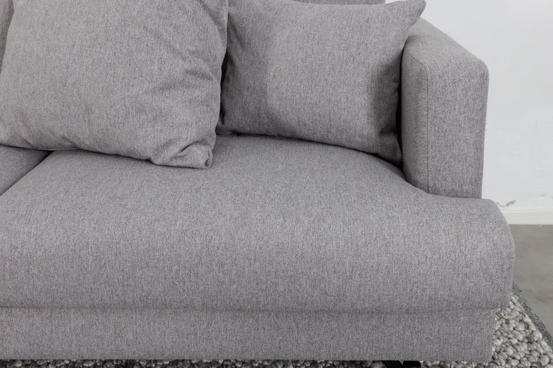 Sofia 3-Sitzer-Sofa mit abnehmbarem Bezug in Grau, Gestell Schwarz, Polyester, im Wohnraum, Ansicht 4