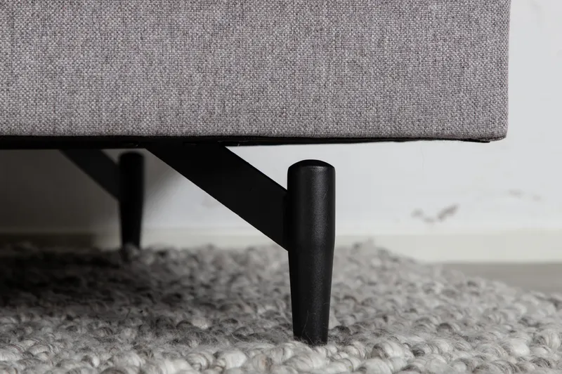 Sofia 3-Sitzer-Sofa mit abnehmbarem Bezug in Grau, Gestell Schwarz, Polyester, im Wohnraum, Ansicht 6