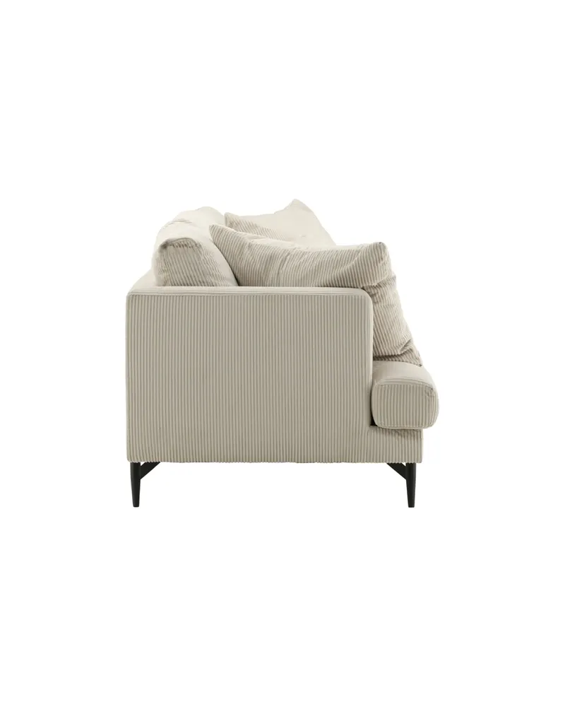 Sofia 3-Sitzer-Sofa mit abnehmbarem Bezug in Beige, Gestell Schwarz, Polyester-Cord, Ansicht 10