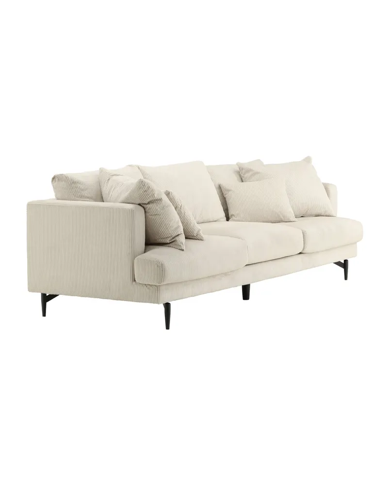 Sofia 3-Sitzer-Sofa mit abnehmbarem Bezug in Beige, Gestell Schwarz, Polyester-Cord, Ansicht 11