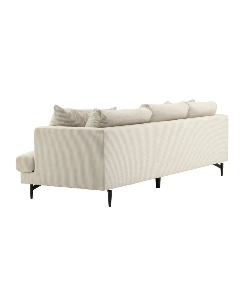Sofia 3-Sitzer-Sofa mit abnehmbarem Bezug in Beige, Gestell Schwarz, Polyester-Cord, Ansicht 5