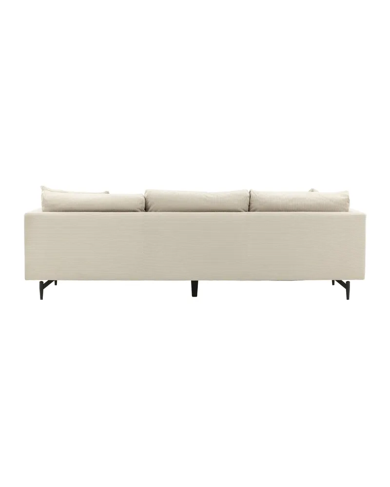 Sofia 3-Sitzer-Sofa mit abnehmbarem Bezug in Beige, Gestell Schwarz, Polyester-Cord, Ansicht 7
