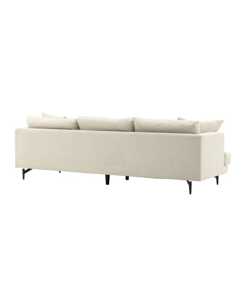 Sofia 3-Sitzer-Sofa mit abnehmbarem Bezug in Beige, Gestell Schwarz, Polyester-Cord, Ansicht 8