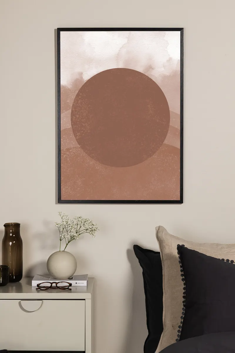 Soft shades Poster mit runder Form auf Aquarellgrund in 30 × 21 cm, im Wohnraum, Ansicht 1