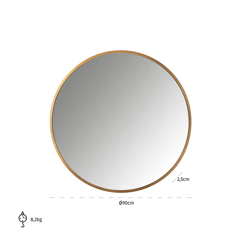 Spiegel Maesa, Goldfarben, 90Ø cm von Richmond Interiors, Maßzeichnung 8