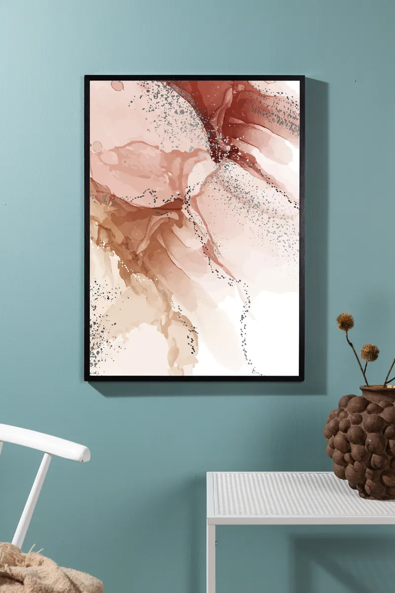 Splash Poster mit abstrakten Spritzeffekten in 70 × 50 cm, im Wohnraum, Ansicht 1