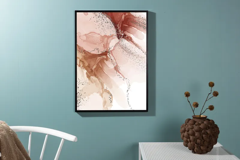 Splash Poster mit abstrakten Spritzeffekten in 70 × 50 cm, im Wohnraum, Ansicht 2