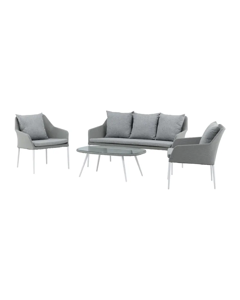 Spoga Gartenlounge mit Sofa, zwei Sesseln und Glastisch, Ansicht 12