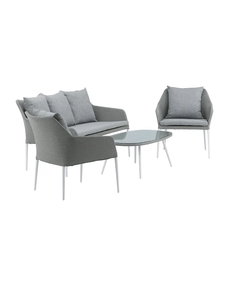 Spoga Gartenlounge mit Sofa, zwei Sesseln und Glastisch, Ansicht 3
