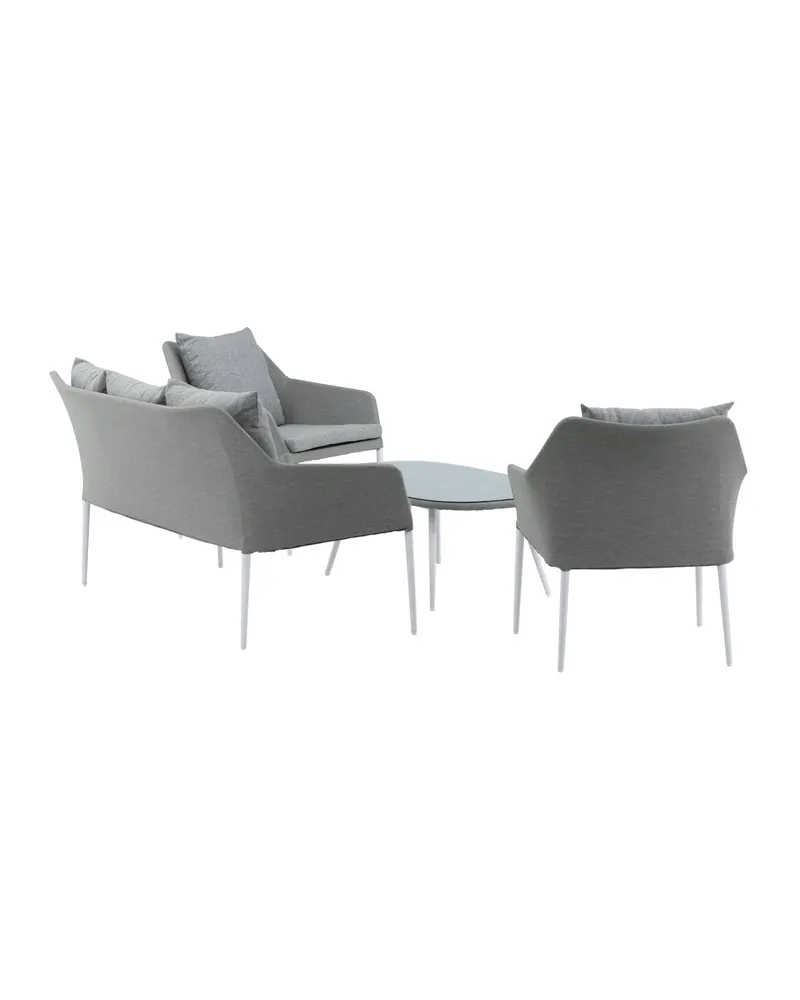 Spoga Gartenlounge mit Sofa, zwei Sesseln und Glastisch, Ansicht 5