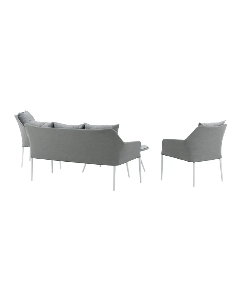 Spoga Gartenlounge mit Sofa, zwei Sesseln und Glastisch, Ansicht 6