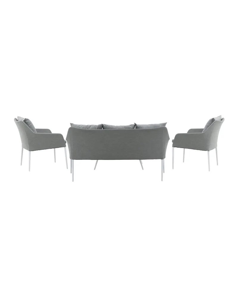 Spoga Gartenlounge mit Sofa, zwei Sesseln und Glastisch, Ansicht 7